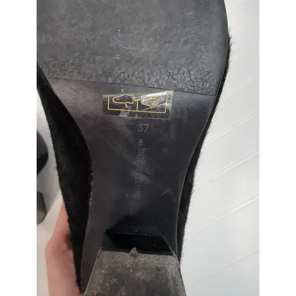 United Nude Leather Calf Hair Bootie Metallic Geometric Block Heel 37 - Picture 13 of 14